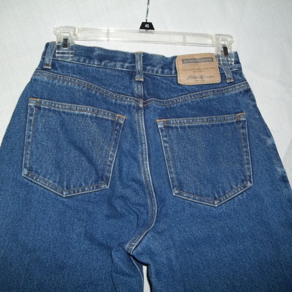 Eddie Bauer Med/dark blue flannel lined jeans - Picture 2 of 4